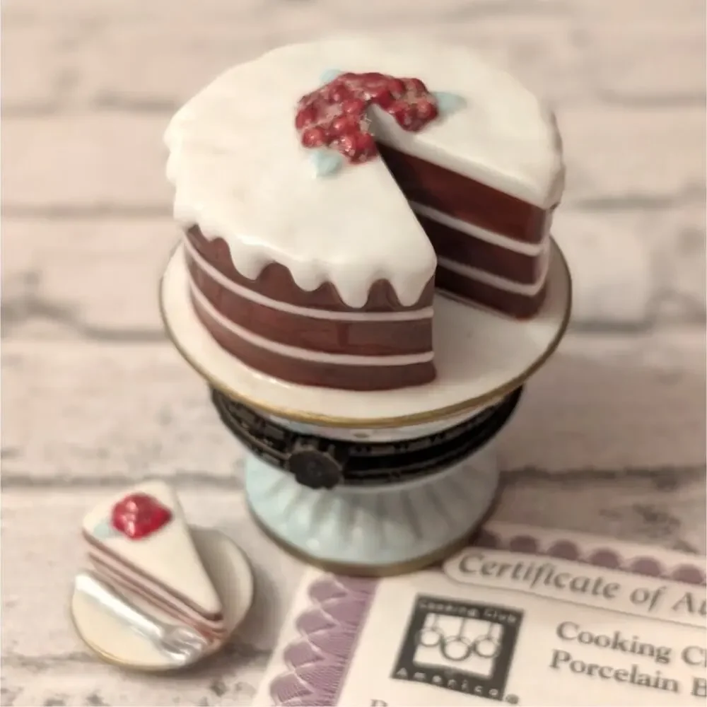 Cooking Club Chocolate Torte (Cake) Trinket Box Porcelain